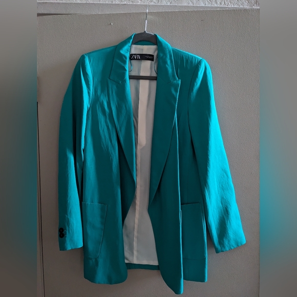 Zara Jackets & Blazers - Like new Zara teal blazer size M